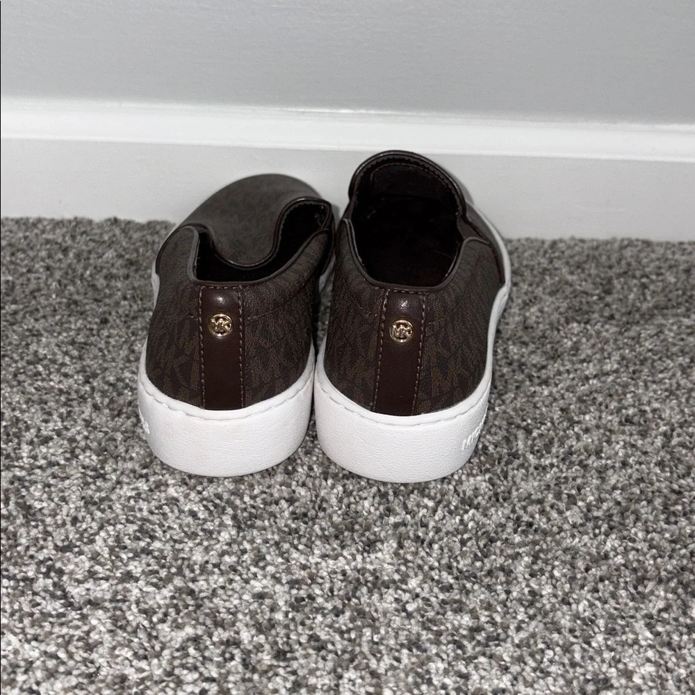 MICHAEL Michael Kors Keaton Logo Slip-On Sneakers in Brown